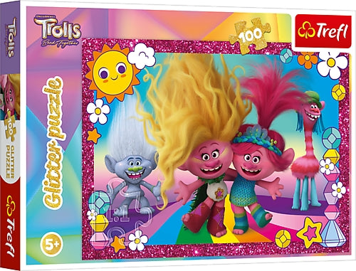 Trefl Trolls Glitzer Puzzle Trolls 3, 100 Teile