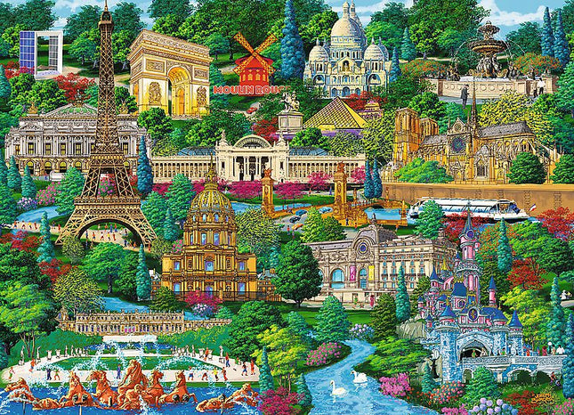 Trefl Holzpuzzle Berühmte Orte in Frankreich 1000 Teile