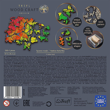 Trefl Holzpuzzle Regenbogen-Schmetterlinge 500+1 Teile