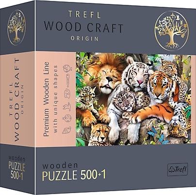 Trefl Holzpuzzle Wilde Katzen im Dschungel 500+1 Teile