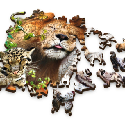 Trefl Holzpuzzle Wilde Katzen im Dschungel 500+1 Teile