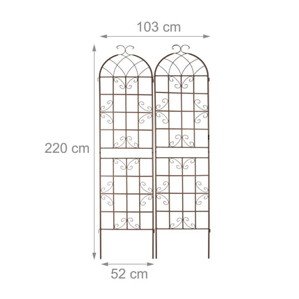 Trellis 220 cm set of 2 brown