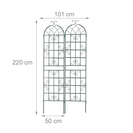 Treillis 220 cm lot de 2 vert