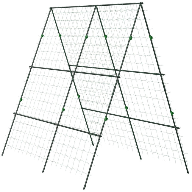 Verstellbares Rankgitter aus Stahl mit Netz, 180 x 100 x 180 cm