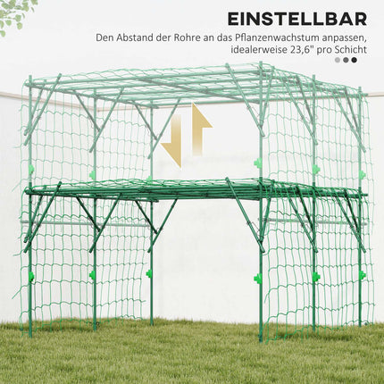 Gartenspalier aus Edelstahl – Dreieckig, 223x223x223 cm