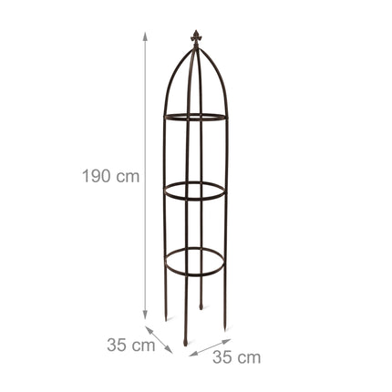 Rankobelisk Metall braun 190 cm