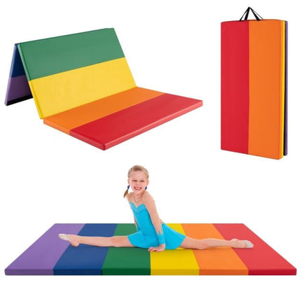 Klappbare Gymnastikmatte, PU-Leder, Griffe