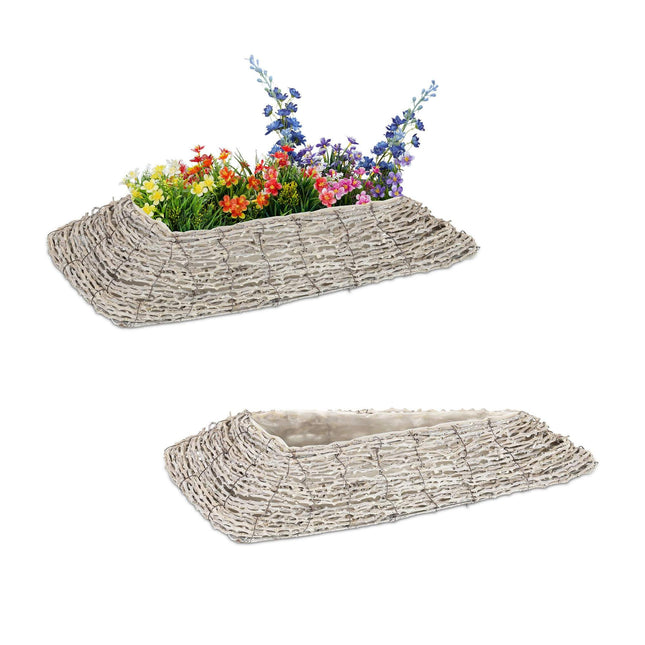 Triangular flower pot - set of 2