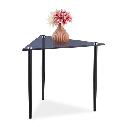 Table d'appoint triangulaire en verre