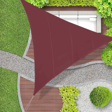 Triangular red-brown sun sail