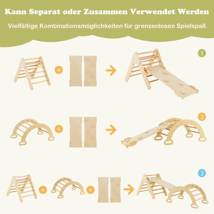 Ensemble de jouets d'escalade triangulaires en bois pour tout-petits avec triangle d'escalade naturel