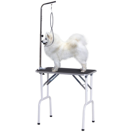 Schwarzer faltbarer Hundefrisiertisch, Metallrahmen, 81x48x80 cm