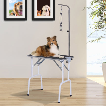 Schwarzer faltbarer Hundefrisiertisch, Metallrahmen, 81x48x80 cm