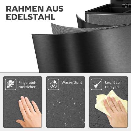 Dreifach-Mülleimer 60L aus Edelstahl
