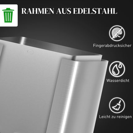 Dreifach-Mülleimer aus Edelstahl, 3 x 20 l
