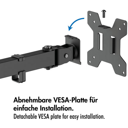 Dreifach-Monitorhalterung 17–32" mit verstellbaren Armen, Schwarz
