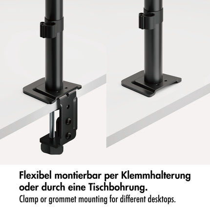 Dreifach-Monitorhalterung 17–32" mit verstellbaren Armen, Schwarz
