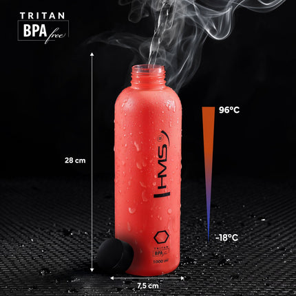 Láhev na vodu Tritan, 1000 ml, červená