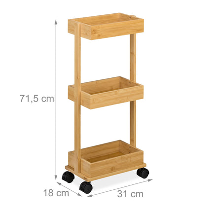 Trolley in bamboo 3 levels