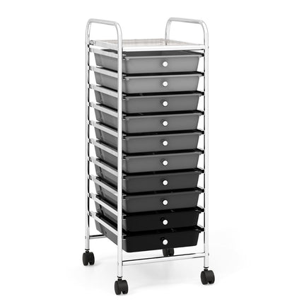 Trolley with 10 stackable drawers, roll container, bathroom trolley, bathroom trolley, bathroom shelf