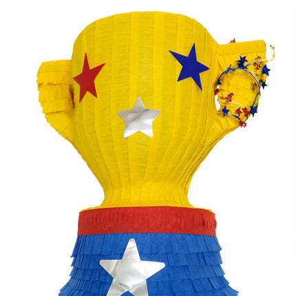 Trophäen-Piñata-Set mit Stock und Augenmaske