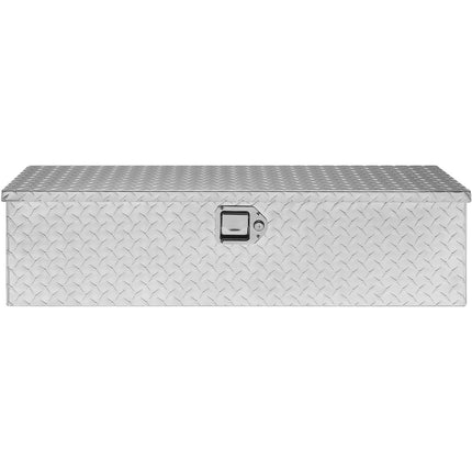 Truck Bed Tool Box, Aluminum Diamond Plate, Lock, 39x13x10