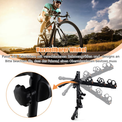 Kofferraum-Fahrradträger für 3 Fahrräder, längen- und winkelverstellbar
