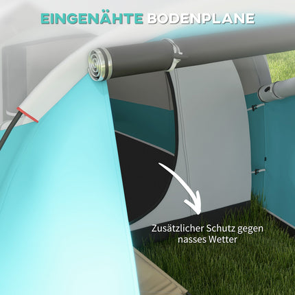 Campingzelt für 5 Personen, 2 Zimmer, wasserdicht, Tragetasche