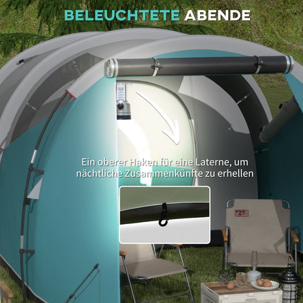 Campingzelt für 5 Personen, 2 Zimmer, wasserdicht, Tragetasche