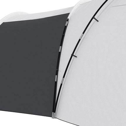 Tente tunnel de camping familiale pour 6 à 9 personnes, 3 chambres, salon, véranda, 2 000 mm, gris Oxford