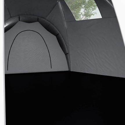 Tente tunnel de camping familiale pour 6 à 9 personnes, 3 chambres, salon, véranda, 2 000 mm, gris Oxford