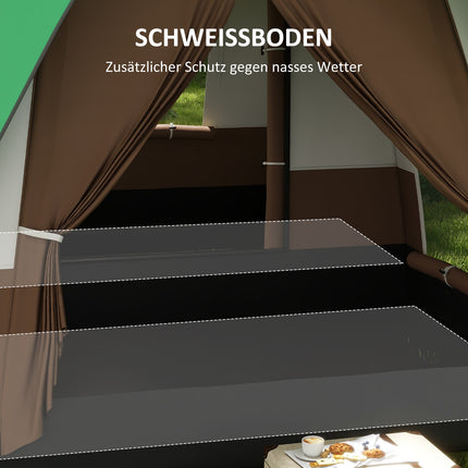 8-Personen-Tunnelzelt mit Lichthaken und Netz