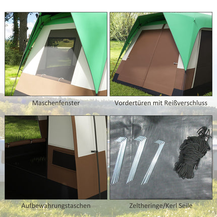 8-Personen-Tunnelzelt mit Lichthaken und Netz