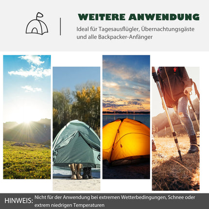 Tunnelzelt, 2-3 Personen, wasserdicht, dunkelgrün