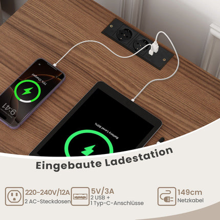 Plattenspieler-Ständer mit Ladestation und Ablagefächern