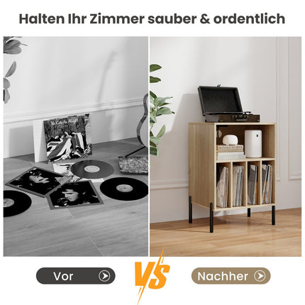 Plattenspielerständer mit Ladestation & Ablagefächern