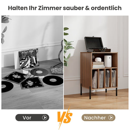 Plattenspieler-Ständer mit Ladestation und Ablagefächern
