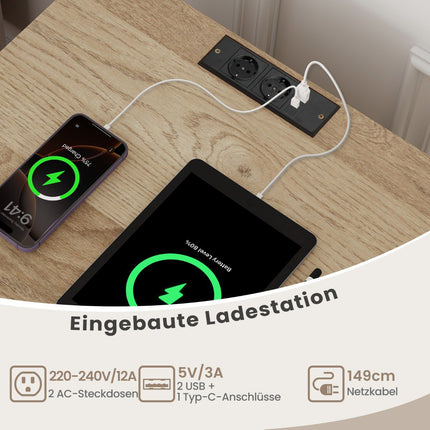 Plattenspielerständer mit Ladestation & Ablagefächern