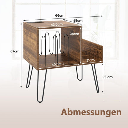 Turntable Stand with Charging Station and Dividers