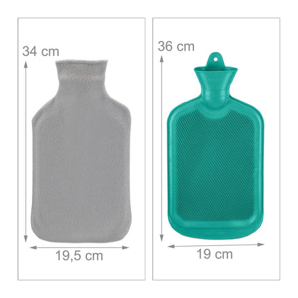 Turquoise 2L Hot Water Bottle with Cover