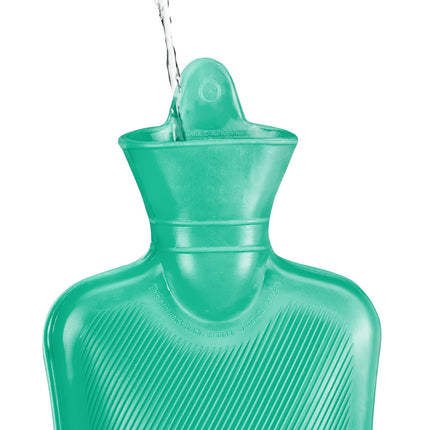 Türkisfarbene Wärmflasche 1L – Auslaufsicher, Schmerzlinderung