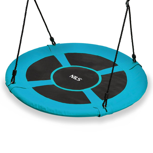 Türkisfarbene Tellerschaukel, Outdoor-Kindersitz