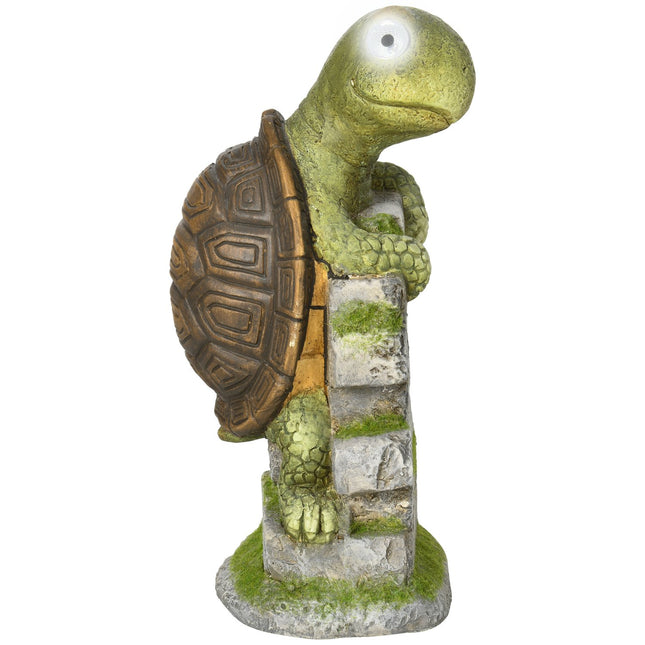 Schildkröten-Gartenskulptur mit LED-Solarleuchte, 14,5 Zoll