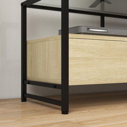 TV-Schrank aus Eiche für Geräte bis 65 Zoll mit Stauraum