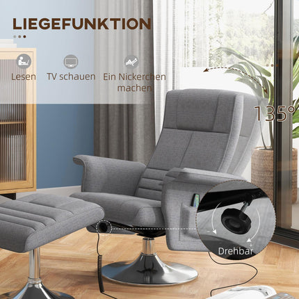 Elektrischer Relaxsessel & Hocker mit Vibrationsmassage