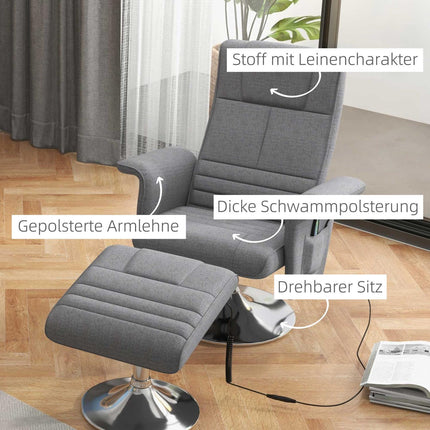 Elektrischer Relaxsessel & Hocker mit Vibrationsmassage
