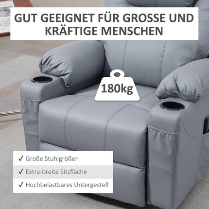 Electric recliner with massage, cup holder & pocket