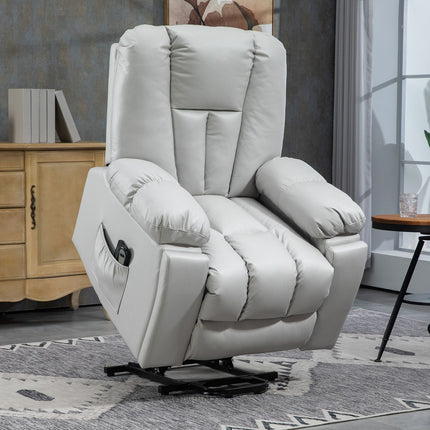 Elektrischer Relaxsessel - Massage, Federkern, Hellgrau