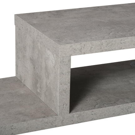 Hanging TV Lowboard; Cement gray multimedia shelf