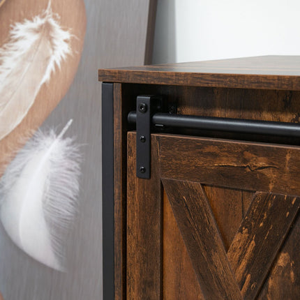 Meuble TV bas jusqu'à 60 pouces, design industriel, avec étagère, acier aggloméré, marron et noir, 120 x 40 x 54 cm